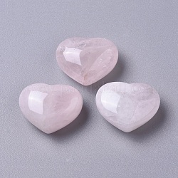 Pietra d'amore del cuore di quarzo rosa naturale, pietra di palma tascabile per il bilanciamento del reiki, 23x29x14~15mm