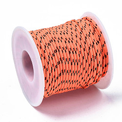 Cordon polyester polyvalent, pour la fabrication de bracelets en corde ou de lacets de bottes, corail, 2mm, environ 21.87 yards (20 m)/rouleau