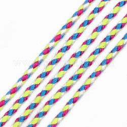 Polyester Braided Cords, Colorful, 2mm, about 100yard/bundle(91.44m/bundle)