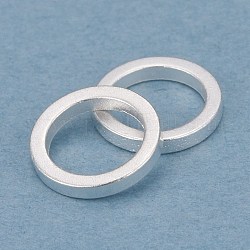 Anelli collegamenti in ottone, placcato di lunga durata, anello rotondo, placcati argento 925 euro, 7x1mm, diametro interno: 5mm