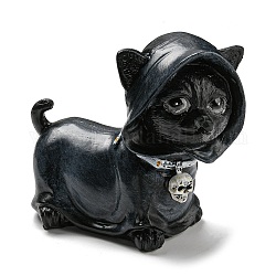 Figurine de chat en résine, pour la décoration de bureau à domicile de fête d'Halloween, noir, 100x110x100mm