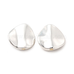 Perle in lega placcate di lunga durata, cadmio & nichel &piombo libero, rotondo e piatto, argento, 12.5x12x3.5mm, Foro: 1.6 mm