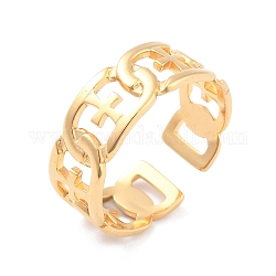 Placcatura ionica (ip) 304 anello per polsino aperto a croce in acciaio inossidabile per donna, oro, diametro interno: 17.3mm