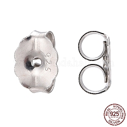 925 серьга из стерлингового серебра с родиевым покрытием, платина, 5x6x3 мм, отверстие : 0.7 мм, Около 100 шт / 10 г