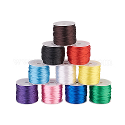 Hilo de nylon, para la fabricación de la joya, color mezclado, 2.5mm, aproximamente 10 m / rollo, 10colors, 1 rollo / color, 10roll / set