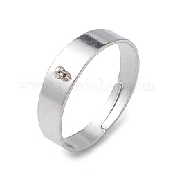 304 base ad anello in acciaio inossidabile, anello da dito regolabile, colore acciaio inossidabile, 4~5x0.6mm, Foro: 1.2 mm, diametro interno: 18mm