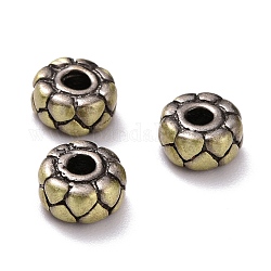 Tibetischen Stil Messing Perlen, cadmiumfrei und bleifrei, Flachrund, gebürstetem antike Bronze, 7x3.5 mm, Bohrung: 2 mm