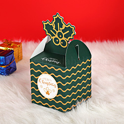 Weihnachtsmotiv Süßigkeiten Geschenkboxen, Verpackungsschachteln, für Weihnachten präsentiert Süßigkeiten Weihnachtsfest Party, grün, 18x8.5x8.5 cm