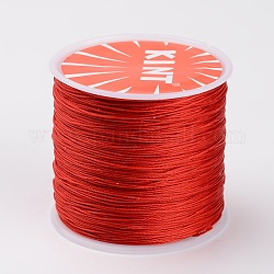 Cordones de poliéster encerados redondos, cuerda retorcida, de color rojo oscuro, 0.5mm, alrededor de 115.92 yarda (106 m) / rollo