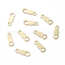 Brass Chain Tabs, Chain Extender Connectors, Long-Lasting Plated, Real 24K Gold Plated, 9x3x0.5mm, Hole: 1.8mm and 1.2mm