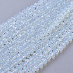 Perlas opalite hebras, reronda facetas, 8mm, agujero: 1 mm, aproximamente 48 pcs / cadena, 15 pulgada