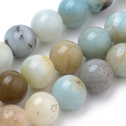 Brins de perles d'amazonite de fleurs naturelles, ronde, 4mm, Trou: 1mm, Environ 90 pcs/chapelet, 15 pouce (38 cm)