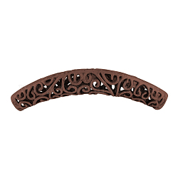 Tibetan Style Alloy Curved Tube Beads, Hollow,  Nickel Free & Lead Free, Red Copper, 66x12x10mm, Hole: 5.5mm