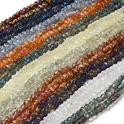 Abalorios de vidrio electroplate hebras, esmerilado, oso, color mezclado, 15x11.5x9mm, agujero: 1 mm, aproximamente 45 pcs / cadena, 25.59'' (65 cm)