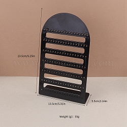 Soportes de exhibición organizadores de aretes acrílicos de 7 nivel y 126 orificios, soporte de joyería para guardar aretes, negro, 13.5x5.5x23.5 cm