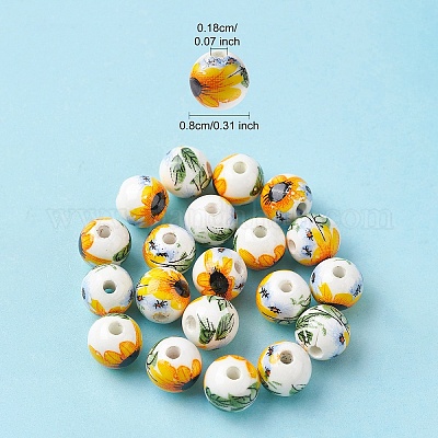 Фарфоровые бусины ручной работы PORC-YW0001-07B-1