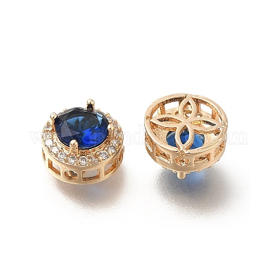 Стойки обшивки латунь микро проложить кубического циркония бусы KK-S399-09G-B-1