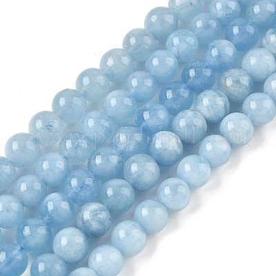 Природные Аквамарин бисер нитей&nbsp;G-D327-C03-6mm-1