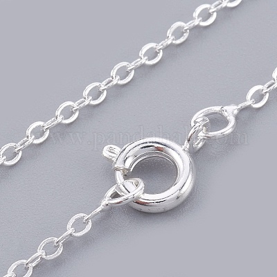 Ожерелья из латуни с серебряным покрытием X-NJEW-SW028-28inch-S-1