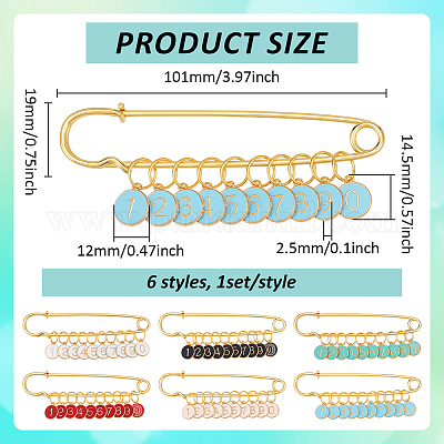 6 шт. сплав эмали кулон фиксирующие маркеры петель HJEW-BC00077-1