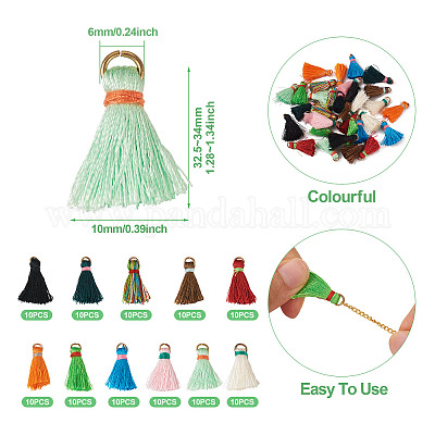 110шт 11 цвета подвески из полиэстера с кисточками FIND-TA0002-44-1