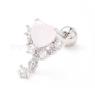 Серьги-гвоздики в виде сердца кошачий глаз для женщин&nbsp;LS-EJEW-A065-07P-1