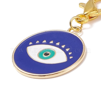 Сплав эмаль кулон украшения сглаза HJEW-JM00723-1