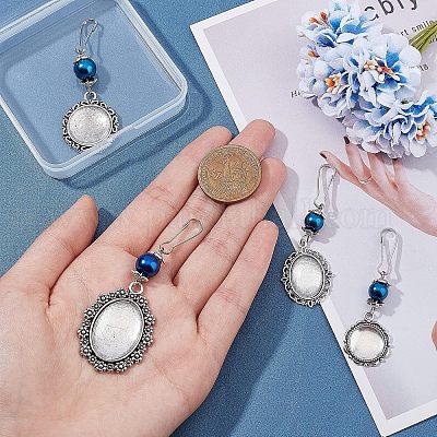 4 набор из 4-х видов стеклянных жемчужных бусин и кабошонов для ключей HJEW-FH0001-20-1