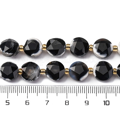 Нити окрашенных и нагретых натуральных агатовых бус с огненным кракелюром G-C116-A176-01-1