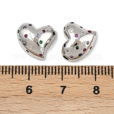 Латунные микро проложить кубического циркония бусы KK-F908-10P-1