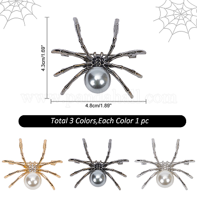 3шт брошь из двухцветного сплава со стразами JEWB-WR0001-05-1