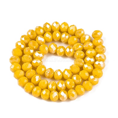 Стеклянные бусины с гальваническим покрытием  EGLA-A044-P8mm-A29-1