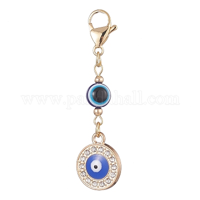 Эмаль из сплава сглаза с подвеской из горного хрусталя HJEW-JM01040-01-1