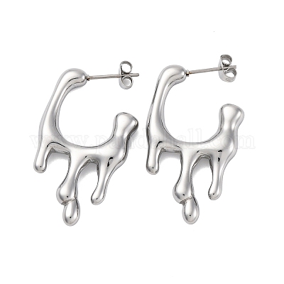 Серьги-гвоздики из нержавеющей стали 304 EJEW-B108-16P-1