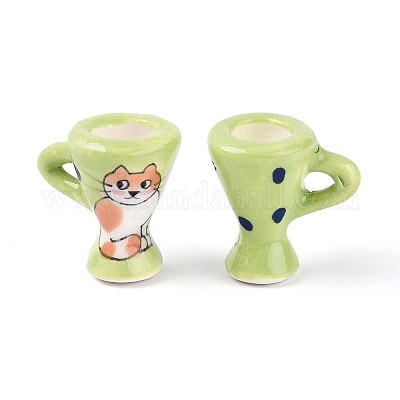 Декоративная чашка ручной работы из фарфора в виде кошки.&nbsp;PORC-T133-61-1