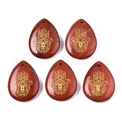 Природные красной яшмы подвески G-T122-73K-1