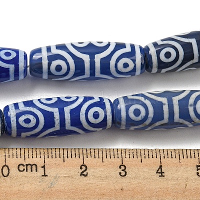 Нити синих бусин дзи в тибетском стиле TDZI-NH0001-B04-01-1