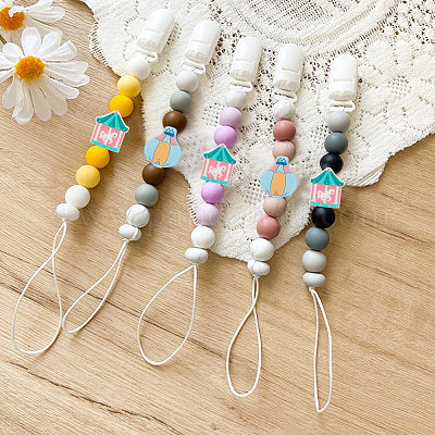 16 шт. 2 вида бусин из пищевого силикона в виде карусели/воздушного шара SIL-GO0001-17-1