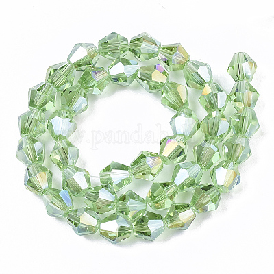 Стеклянные бусины с гальваническим покрытием  EGLA-Q118-8mm-B29-1