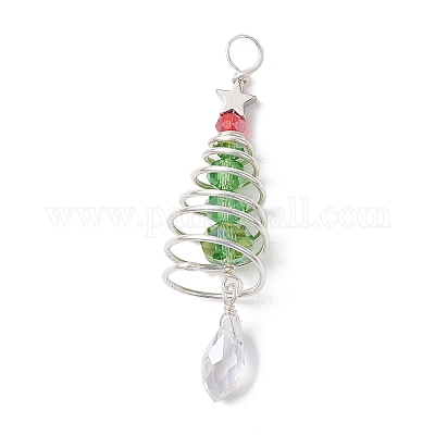 Рождественские тематические медные армированные стеклянные подвески большие PALLOY-JF02857-03-1