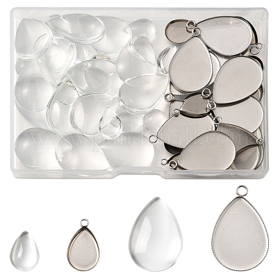 Наборы для самостоятельного изготовления подвески в форме слезы из нержавеющей стали 304 DIY-FS0008-40-1