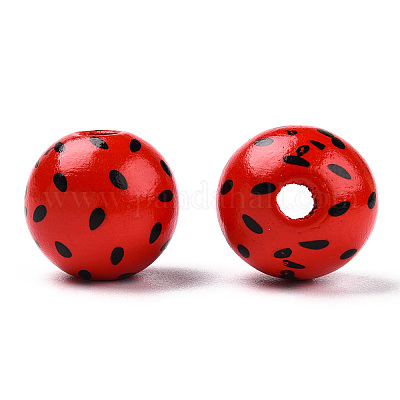 Набивные бусины из натурального дерева с фруктами WOOD-T021-105-1