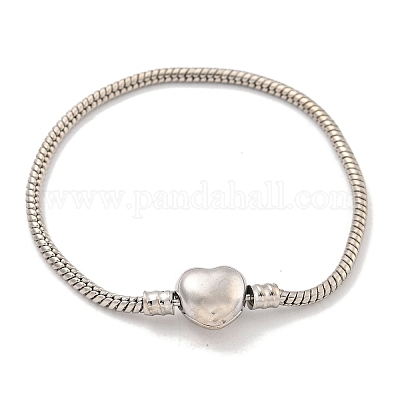 3 мм латунные круглые браслеты в европейском стиле со змеиной цепочкой для изготовления ювелирных изделий BJEW-G703-01P-1