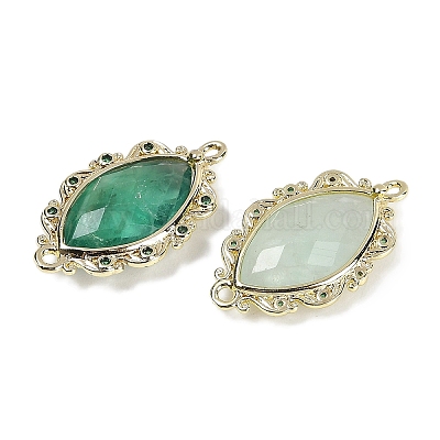 Натуральный зеленый флюорит ограненные звенья конский глаз G-B126-02G-10-1