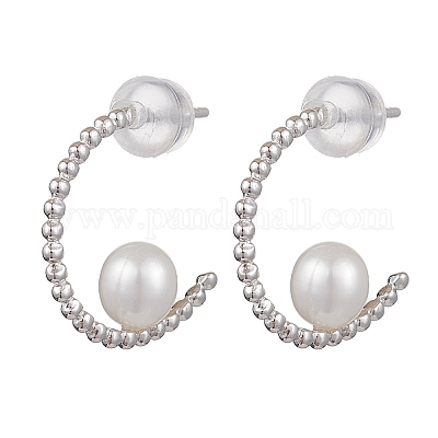 Натуральные жемчужные ушные шпильки EJEW-P286-04P-1