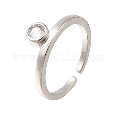 Кольца-манжеты из латуни с микропаве из кубического циркония для женщин RJEW-D079-02G-RS-1