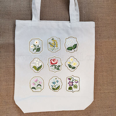 Wholesale DIY Flower Bouquet Pattern Tote Bag Embroidery Kit 