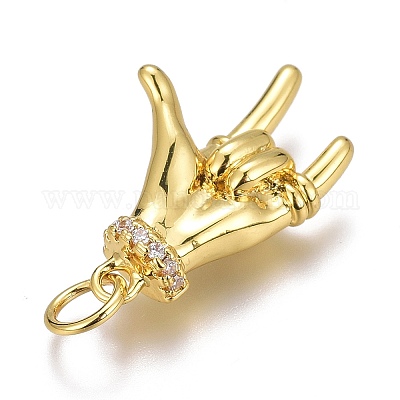 Латунные микропаве прозрачные подвески с фианитом X-ZIRC-O035-12G-1