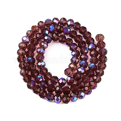 Стеклянные бусины с гальваническим покрытием  EGLA-A044-T6mm-L13-1