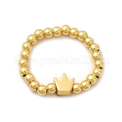 Круглые кольца из латуни и бисера из сплава для женщин RJEW-G282-01G-1